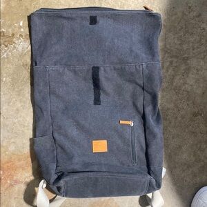 Johnny Urban Gray Rolltop Backpack Bag Cotton Canvas Casual Day Pack Minimalist